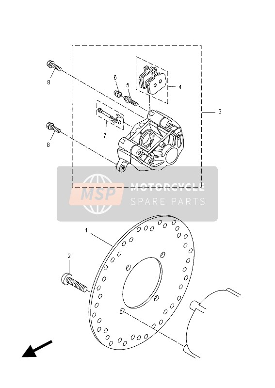 Yamaha VP125 X-CITY 2012 Rear Brake Caliper for a 2012 Yamaha VP125 X-CITY